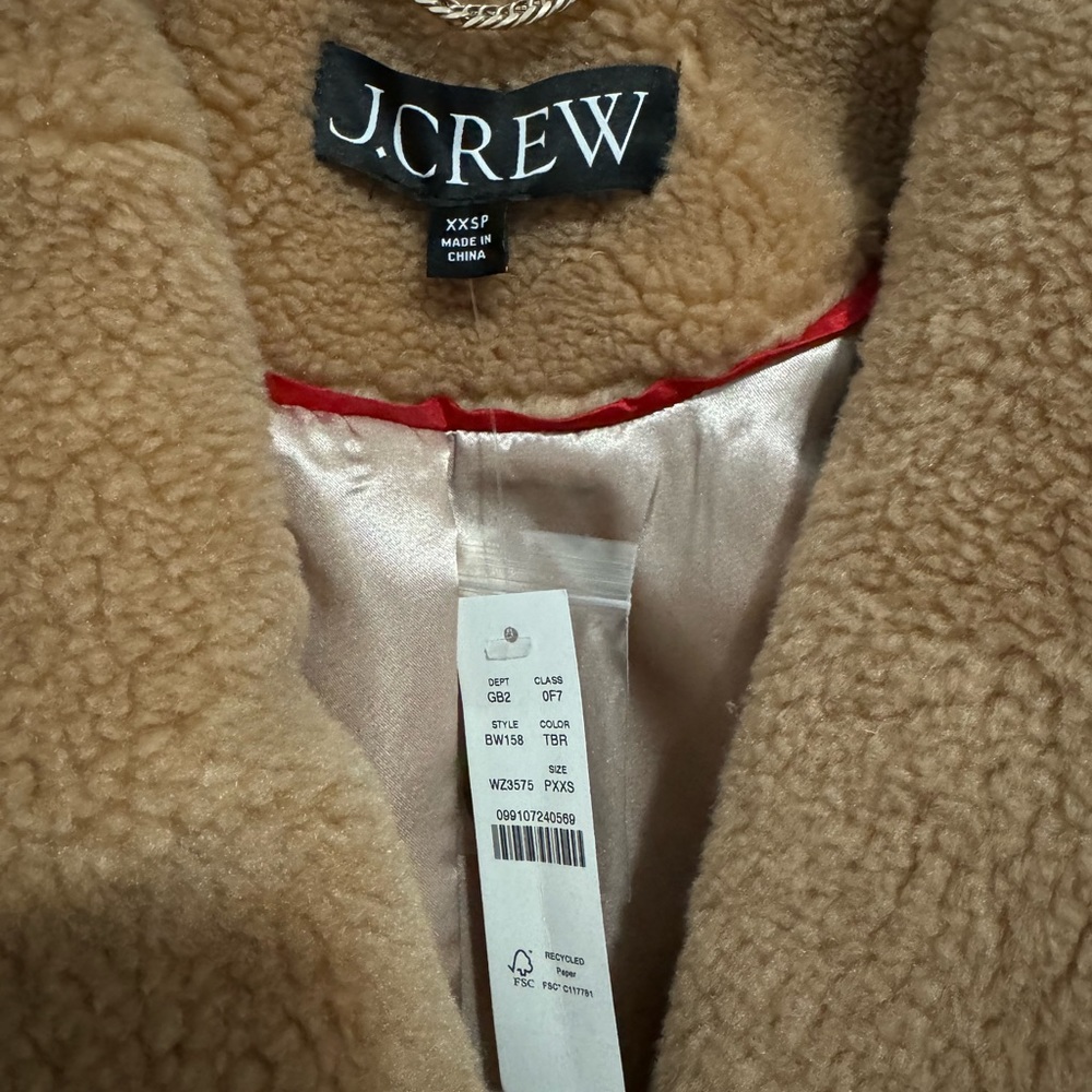 J Crew Teddy Sherpa blend Coat - Picture 6 of 6